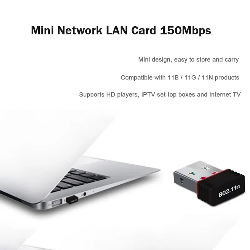 150Mbps USB 2.0 WiFi Dongle Adapter 8188/7601 2.4GHz Wireless Mini Network Card For Windows XP/7/8/Linux Mac OS