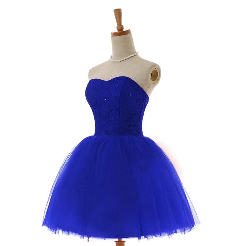 Sweetheart Short Lace Homecoming Dresses Beaded Appliques Lace Up Cocktail Birthday Prom Party Graduation Gown Hoco Dress H306