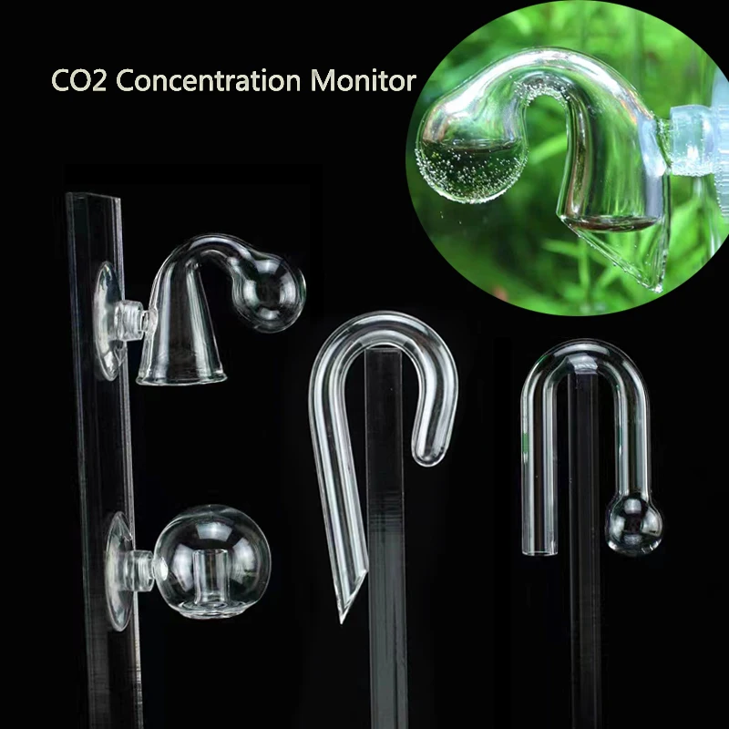 Glass Aquarium CO2 Indicator Fish Tank Liquid Tester Monitor Plants Grass CO2 System Drop Checker  For Fish Tank Aquatic Planted