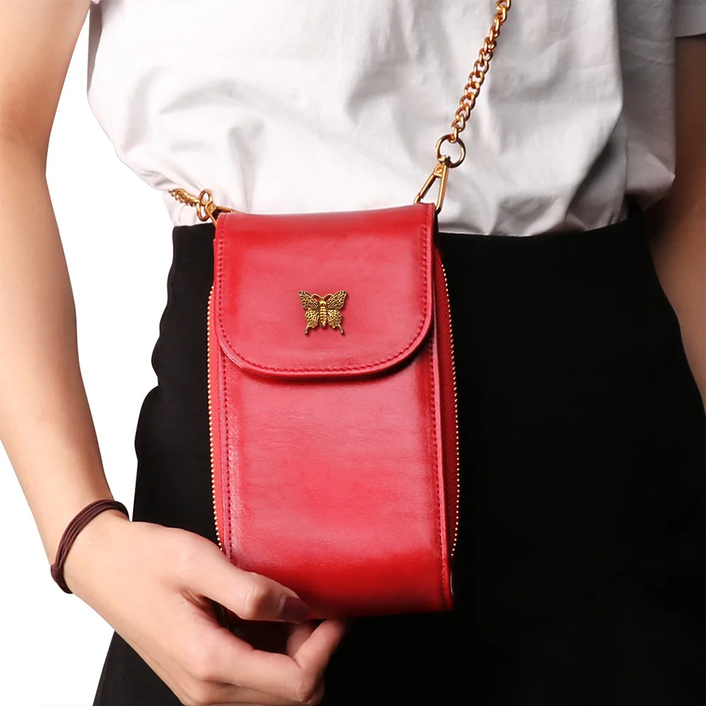 Genuine Leather Small Crossbody Bags for Women Fashion Cellphone Bag Purse Flap Mini Messenger 2024 Bolsas