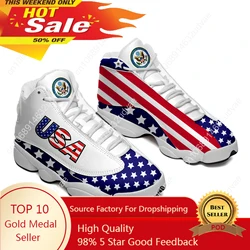 Dropshipping Print On Demand Custom Basketball Sneaker USA United States Flag Custom Print Shoes