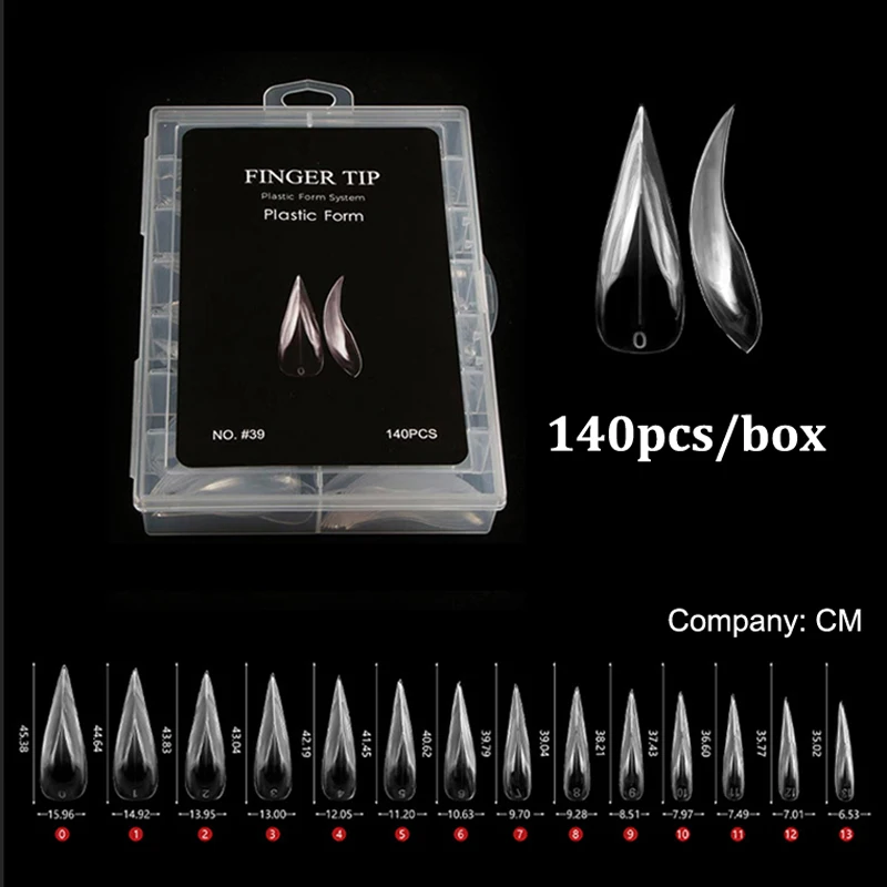 140 stks/doos Gebogen Stiletto 3d Eagle Claw Nail Dual Formulieren Voor Nail Gel Uitbreiding Van Hawk Sculpturale Nagels Volledige Cover mallen