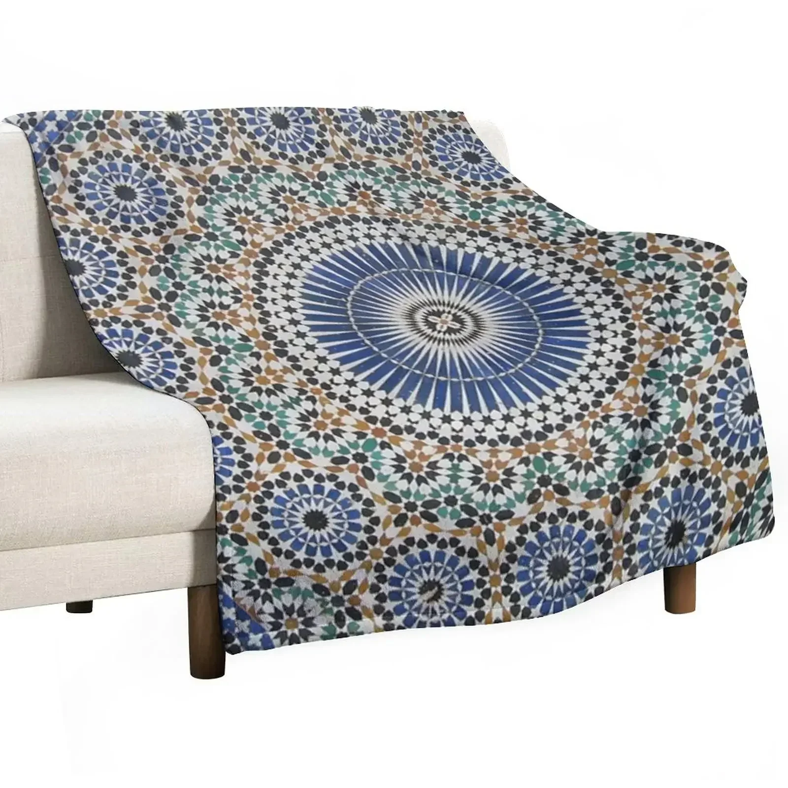 zellige moroccan mosaic tilework, traditional moroccan art Throw Blanket Hair Nap Blankets