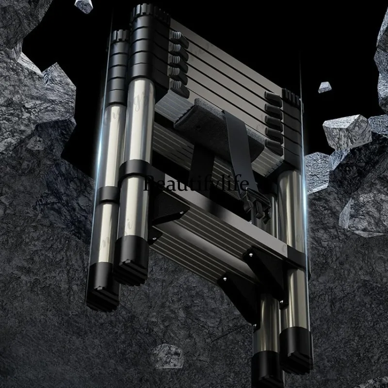 A68 Walking herringbone telescopic ladder Folding ladder Household aluminum alloy telescopic elevator