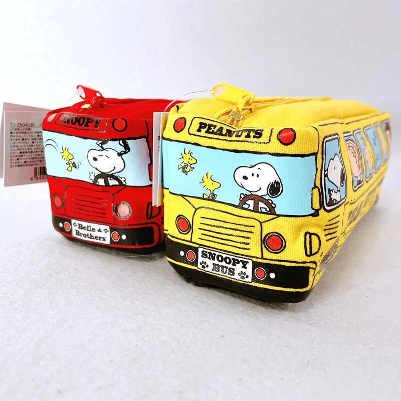 6pcs/lot Creative Snoopy Pencil Case Creative Bus Shape Pencil Box Pen Bag Stationery Gift Office School Supplies