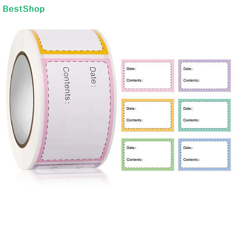 ★250Pcs/Roll Self-Adhesive Freezer Refrigerator Food Storage Paper Sticker Labels White Date Stickers For Home Storage Tags