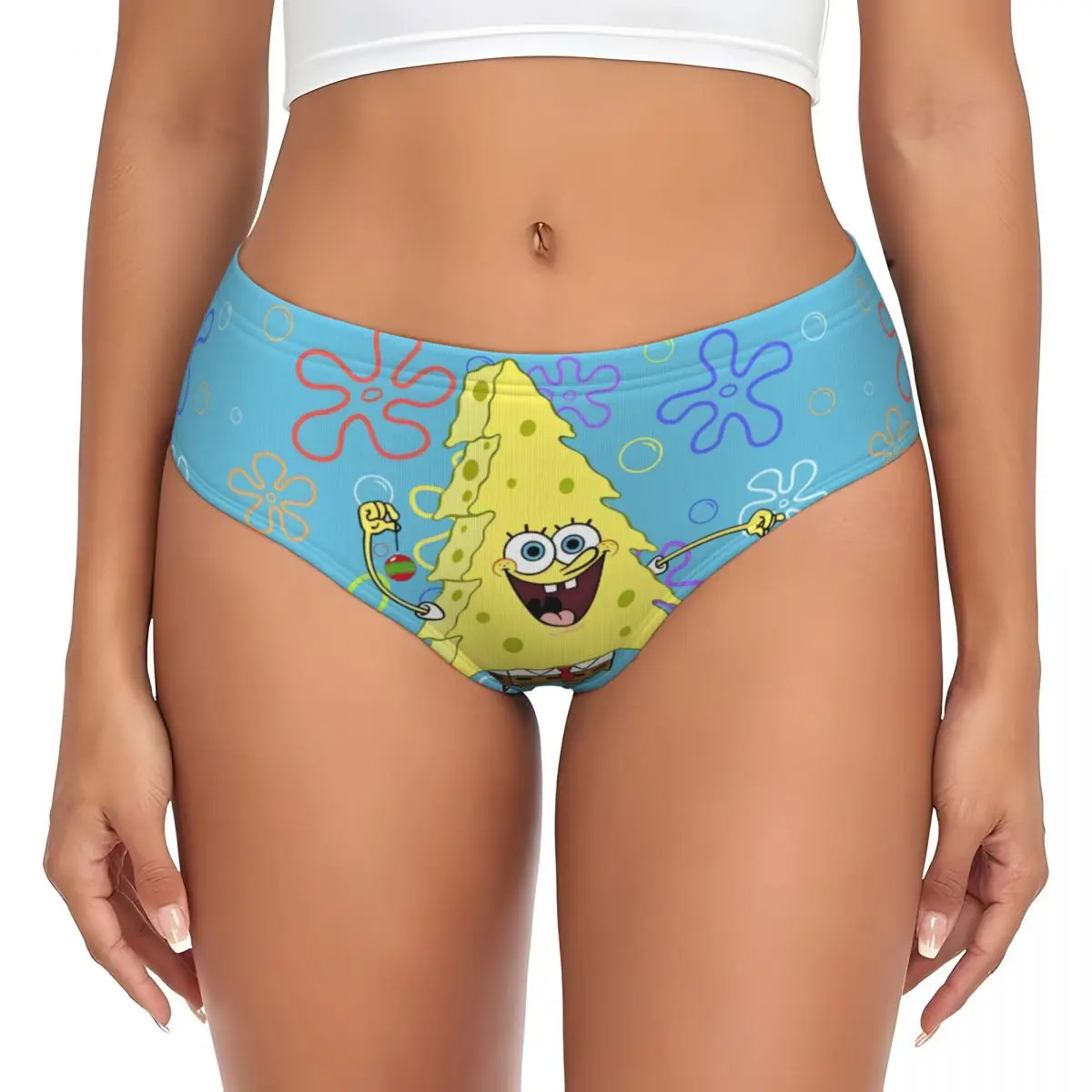 カスタムSスポンジ可愛いデザインブリーフパンティー女性用快適ストレッチ下着