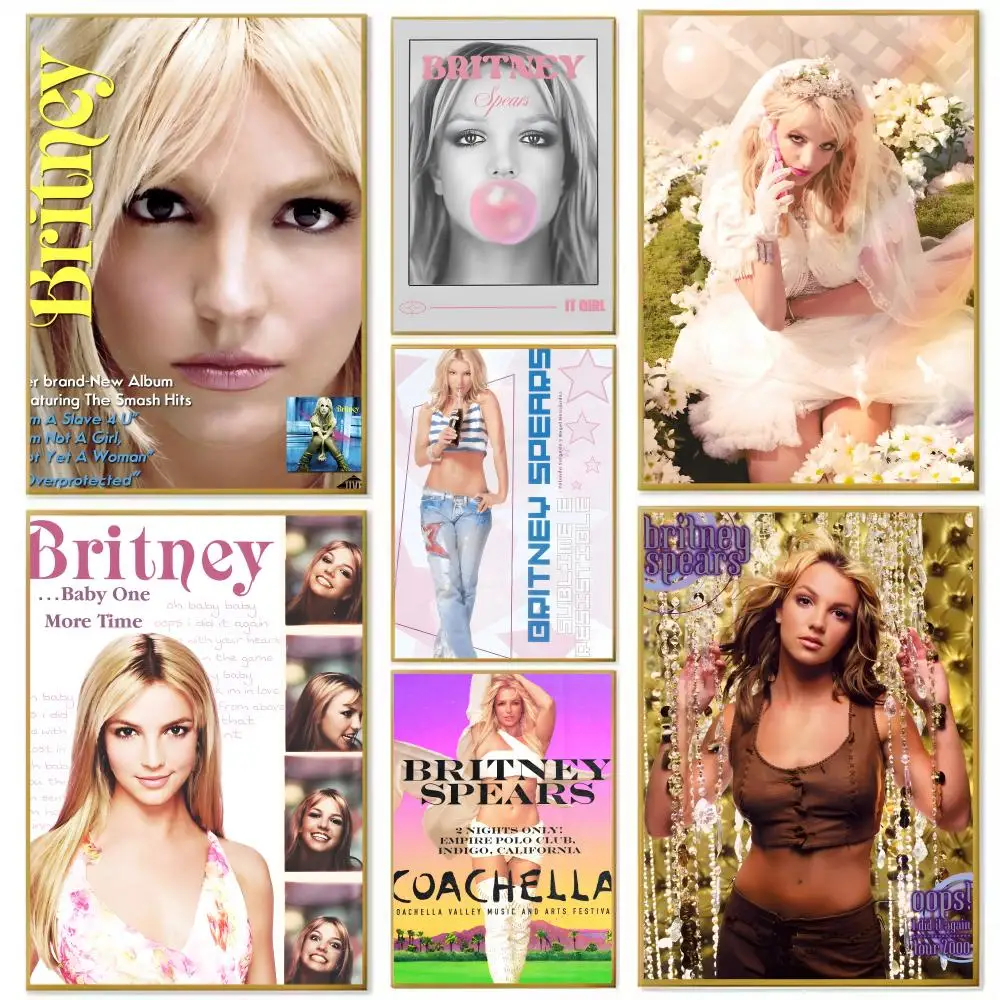 المغني بي بريتني سبيرز ملصق ورقة طباعة غرفة المعيشة المنزلي غرفة نوم مدخل بار مقهى الفن اللوحة الديكور #1