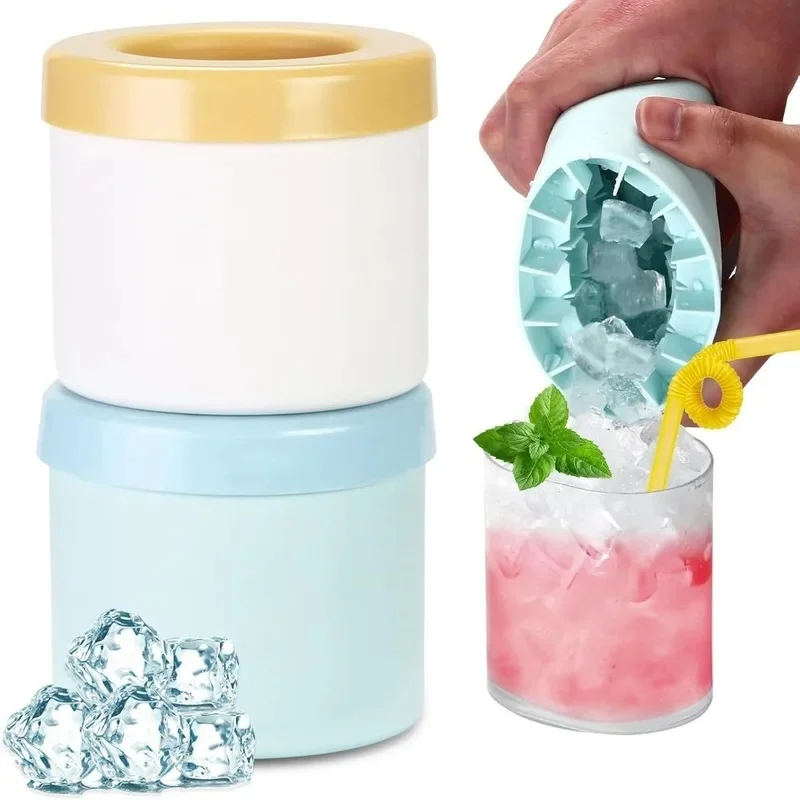 Silikon-Eiswürfelform, runder Eiskübel, Sommer, selbstgemachtes DIY, Kühlschrank-Eisbereiter, kreative Eiswürfelform, Barzubehör