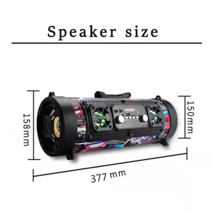 Bluetooth Speaker Subwoofer Portable Powerful Soundbar with FM Radio 50W Wireless Support Mic KTV Boombox Caixa De Som Soundbar image 4