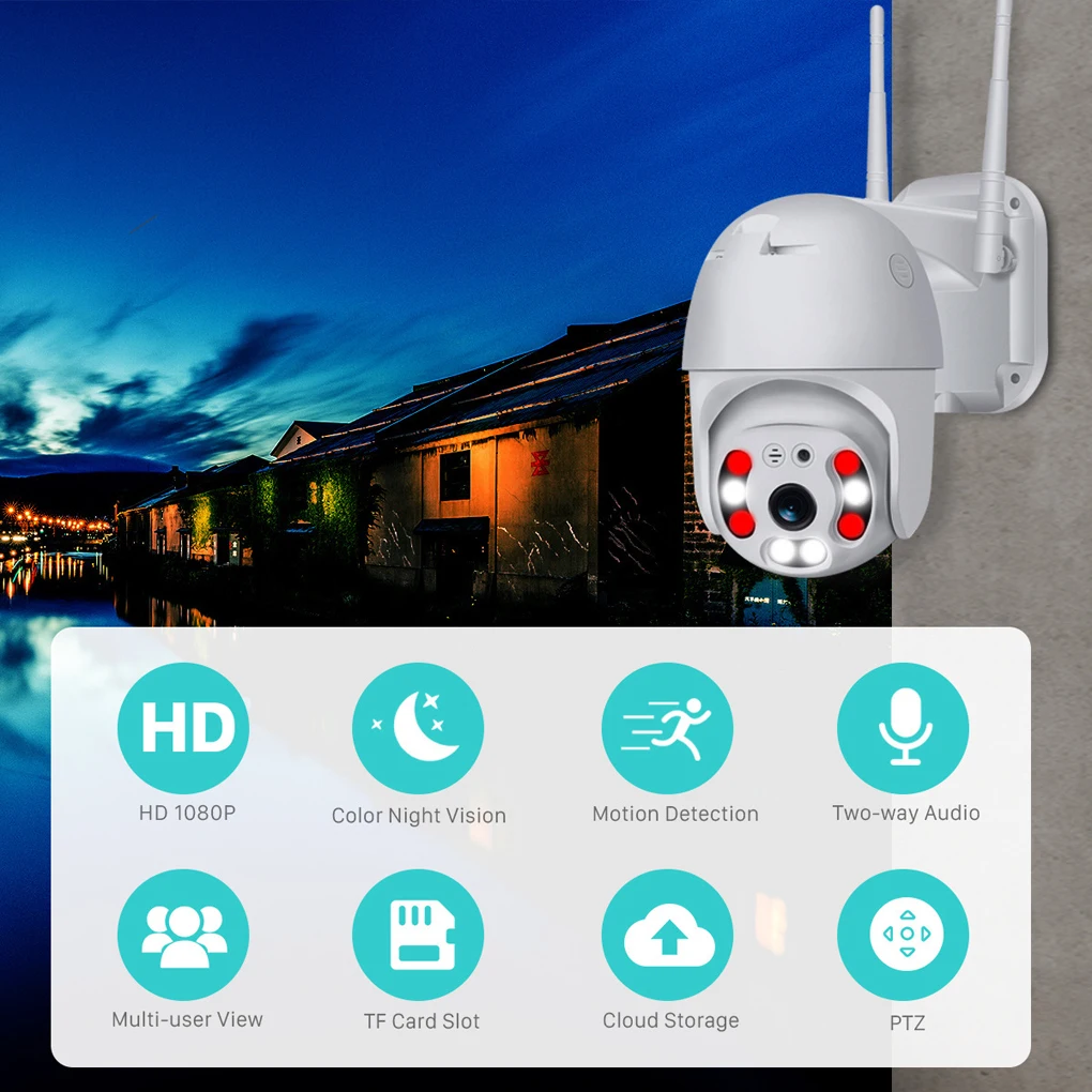 Security Camera WiFi Night View Human Detect 2304x1296P Camcorder 10/100M RJ45 Video Audio Surveillance Cam 3MP EU Plug