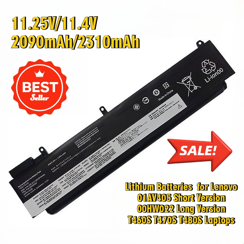 

11.25/11.4V 2090/2310mAh Lithium Batteries for Lenovo 01AV405 Short Version 00HW022 Long Version T460S T470S T480S Laptops