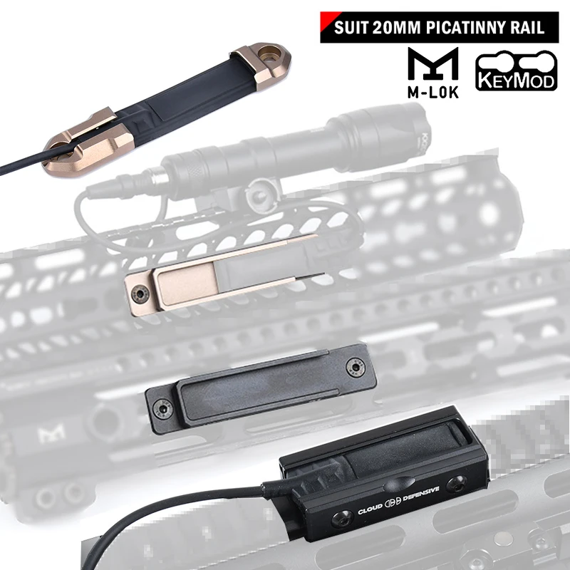 

Surefire M600 M300 Scout Light Flashlight Remote Tape Pressure Pad Switch Mlok Keymod 20mm Rail Mount Plates Accessories