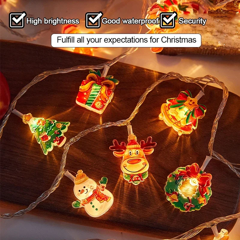 Guirlande lumineuse LED en acrylique, bonhomme de neige, arbre de noël, rideau lumineux, fête de noël, nouvel an, Paty