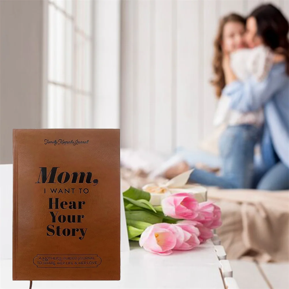 Mom I Want To Hear Your Story Leather Hardcover Ribbon Bookmark Mom Tell Me Your Life Story Journal Meaningful Memory Journal