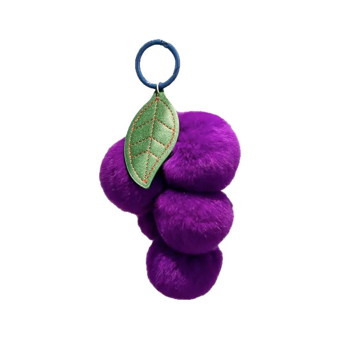 Purple Imitation Otter Rabbit Hair Bag Pendant Keychain Plush Grape Pendant Car Key Pendant Accessories Girl/Child Birthday Gift