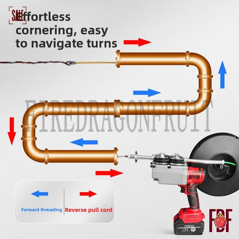 

Heavy Duty Electrician Wire Pulling Gun Cord Fishing Lithium Battery Powered Electrical Conduit Installation