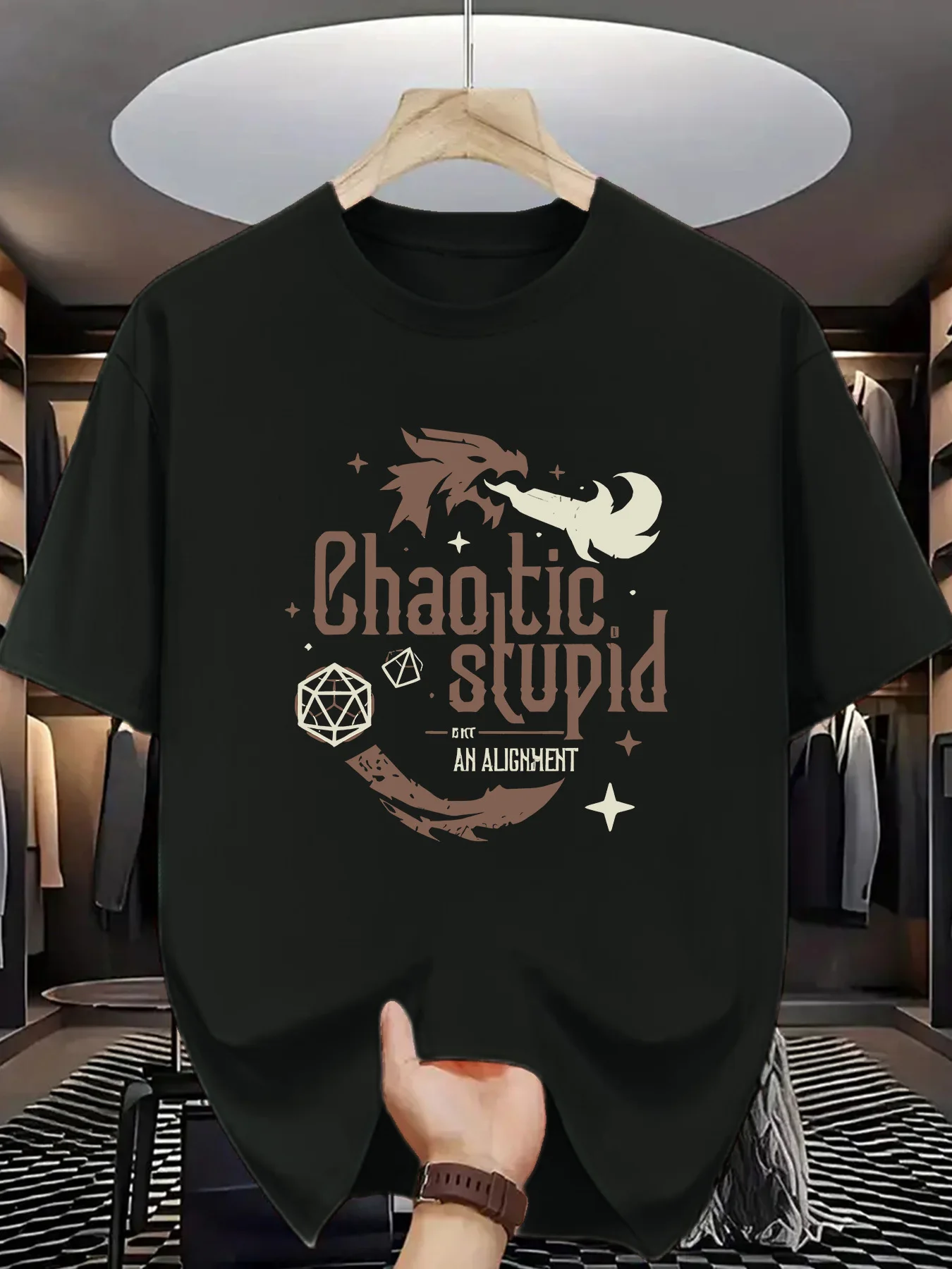 تي شيرت "المحاذاة الغبية الغامضة" بأكمام قصيرة، بتصميم إبداعي، مناسب لعشاق الألعاب