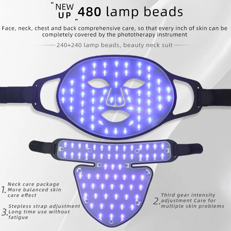 Silicone 4 Color Led Facial Mask Portable Red Light Near Infrared Therapy Photon Mask for Anti-Aging Wrinkles Skin Rejuvenation
