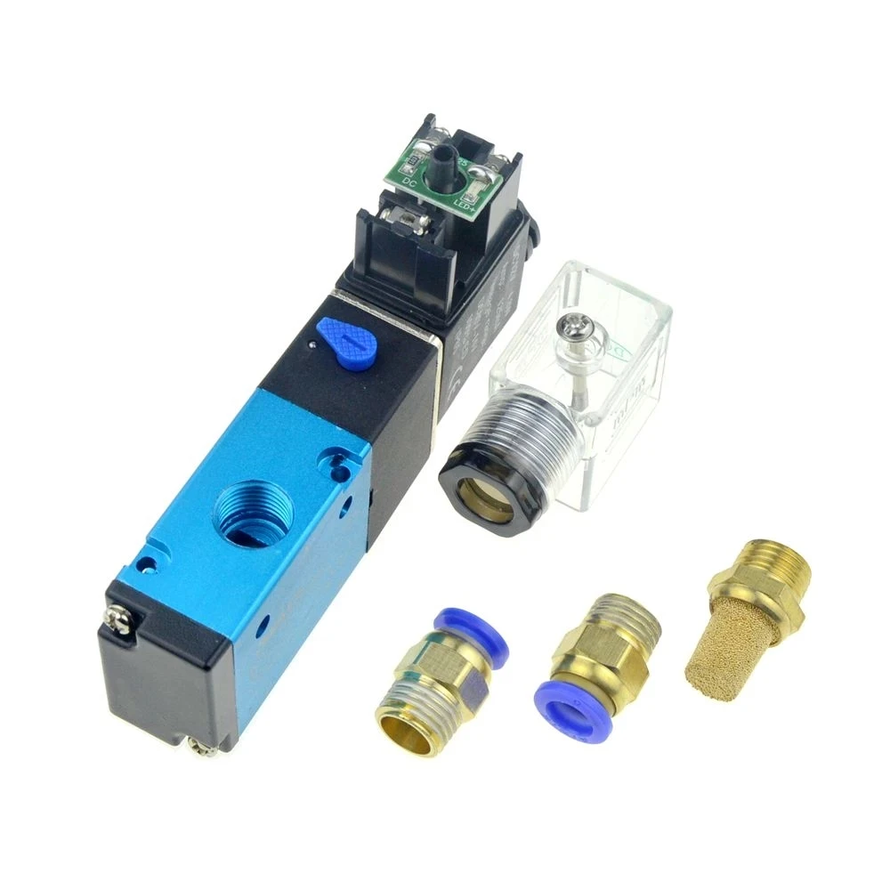 Válvula Solenoide de aire neumática, válvula magnética de Gas de Control eléctrico de 3 vías, 2 posiciones, 12V, 24V, 220V, 10mm