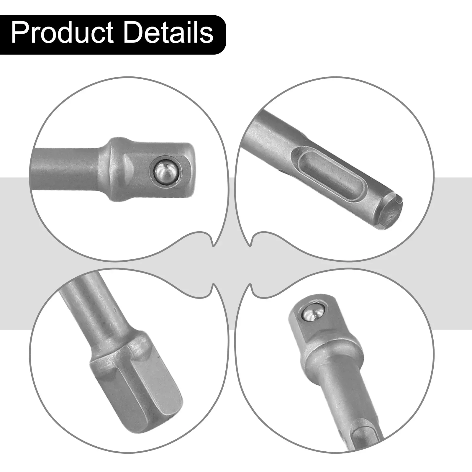 เครื่องมือไฟฟ้าอะแดปเตอร์ SDS พร้อมแม่เหล็กอ่อน 1/4 ''อะแดปเตอร์ 3/8'' อะแดปเตอร์ 40CR เหล็กสําหรับไขควงไฟฟ้า