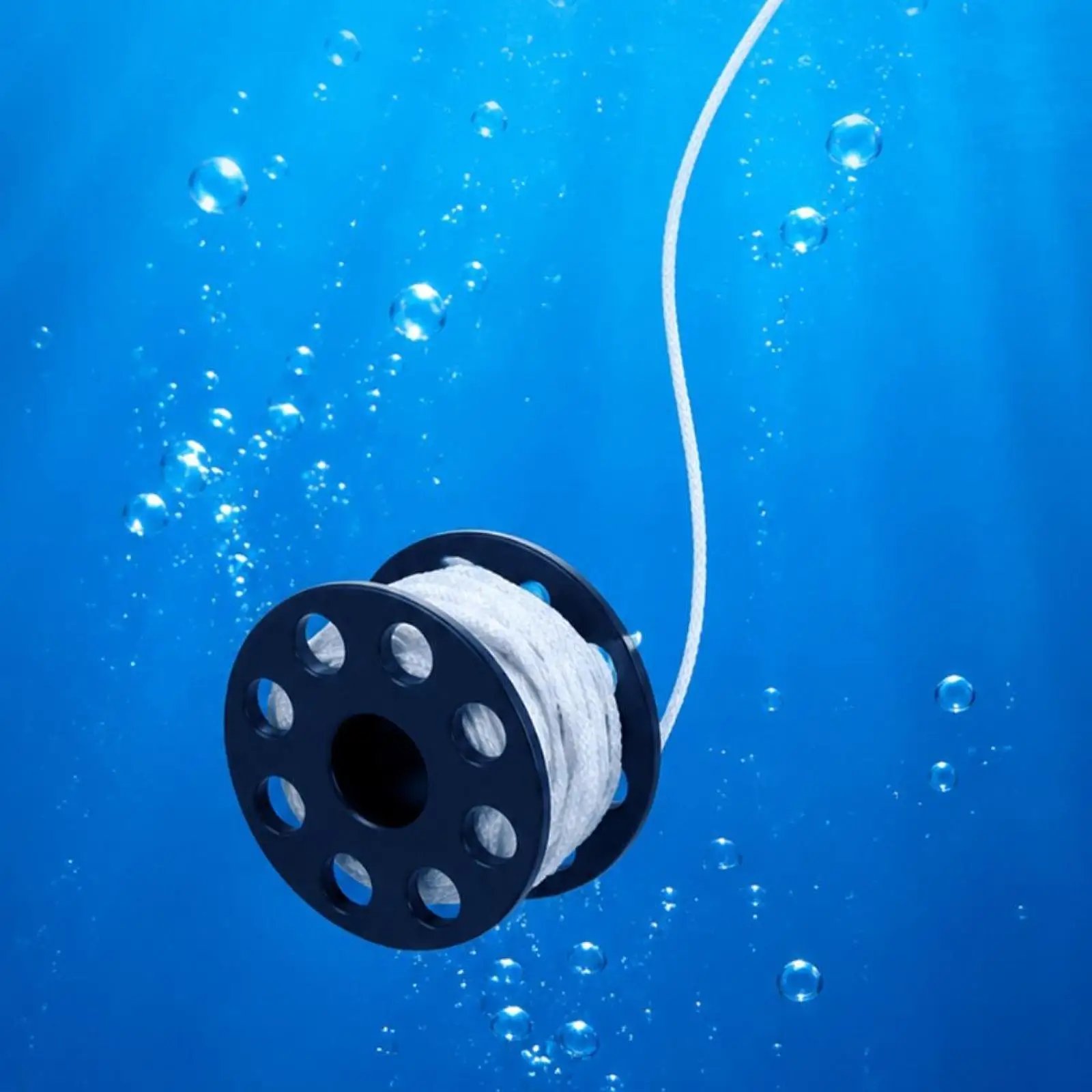 Scuba Diving Finger Spool Nylon Plastic Compact Reel with Double Ended Clip 20m Line for Wreck Diving