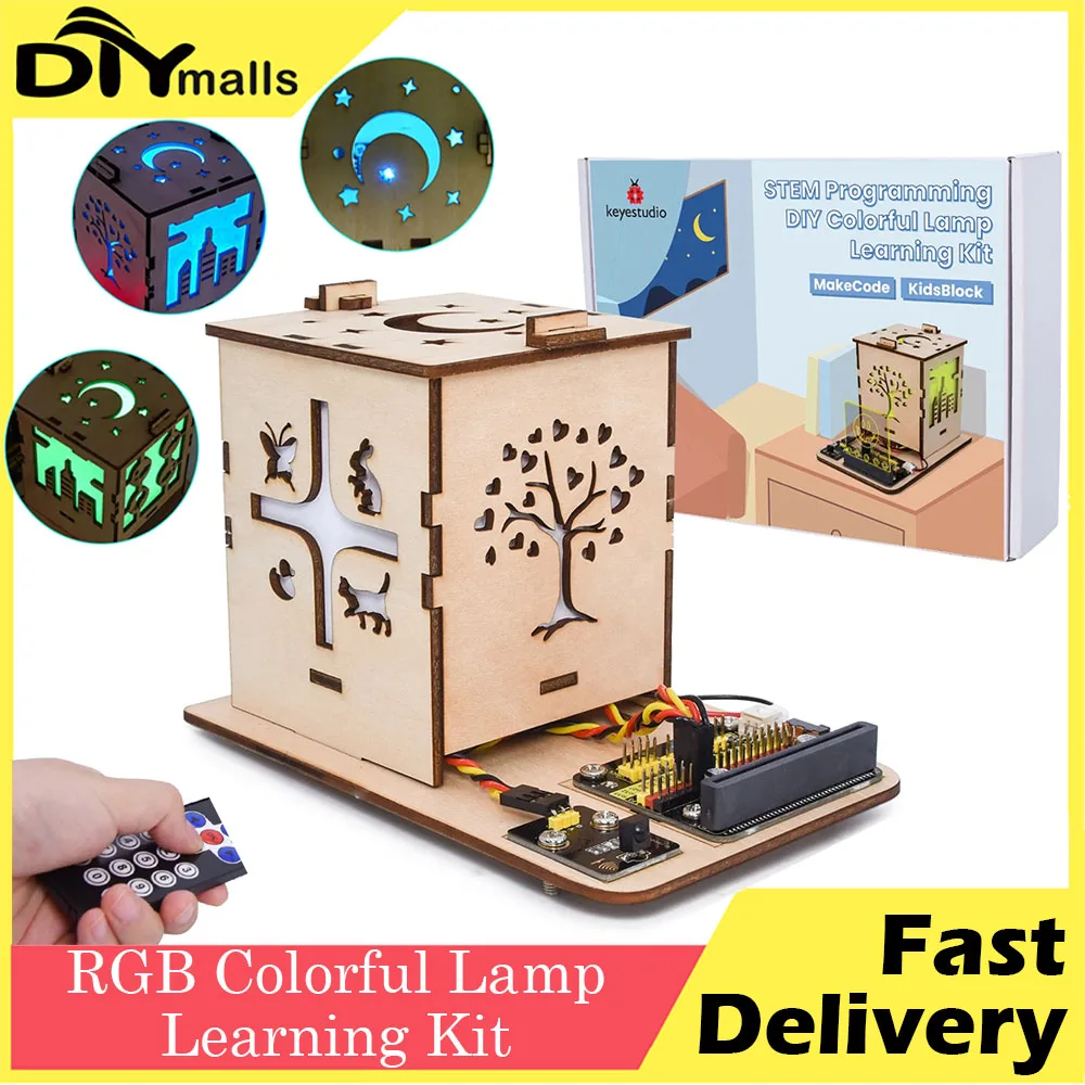 

Keyestudio STEM Programming RGB Colorful Lamp Learning Kit For BBC Microbit V2 Kit Integrates Color Interesting Painted Kit
