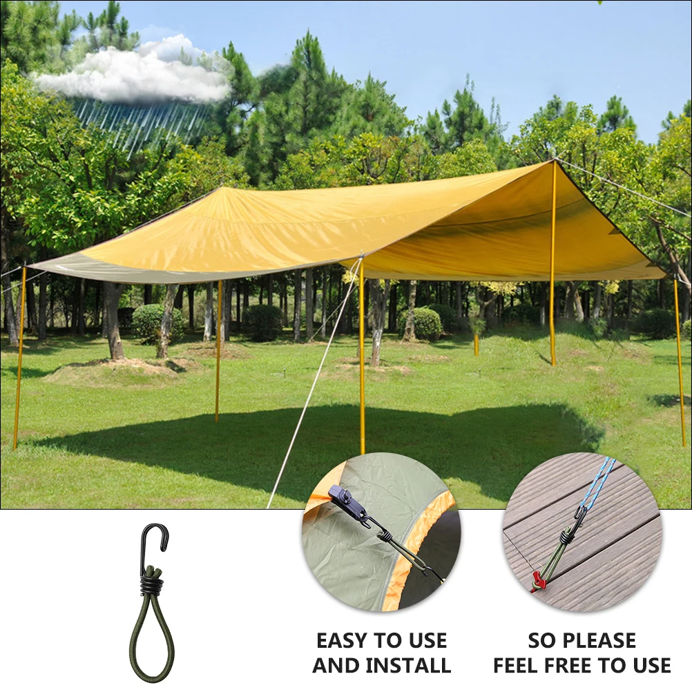 

6 Pcs Tent Accessories Awnings Strap Tight Large Hook Buckle Elastic Rope Fixing Cord Outdoor Camping Tools Heavy