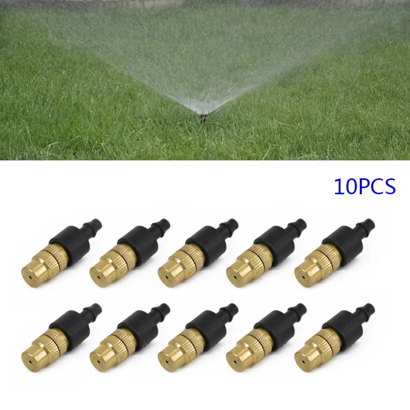 

10pcs Set Misting Nozzle Adjustable Fitting Irrigation Yard Garden Outdoor New 2018 New Brand New Nobby Fashionable