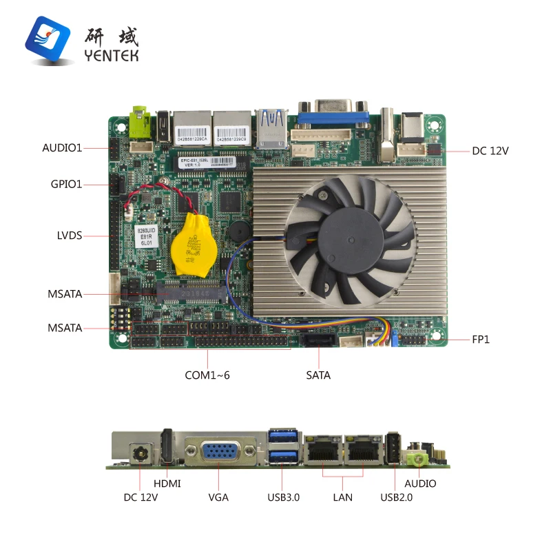 New 3.5 Inch I5-8260U DDR4 Single MSATA 2 LAN 6 COM Port 7 USB High Definition VGA LVDS Monitor，1PCS