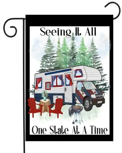 Seeing All One State At A Time   ~ Garden Flag Top Quality  Double Sided