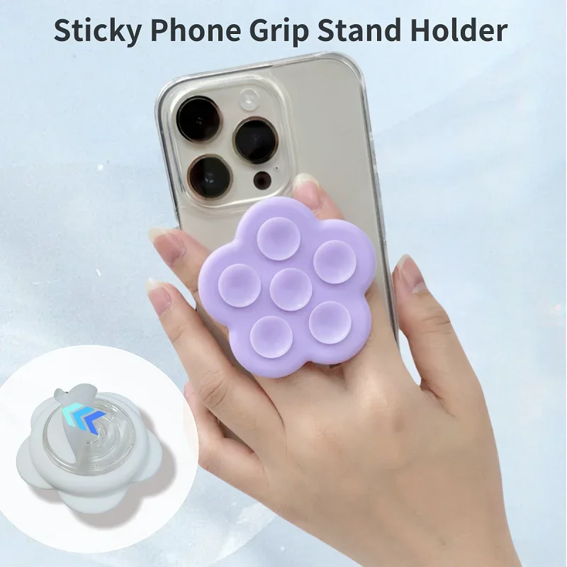 Blume Saugnapf Silikon Klebrige Telefon Griff Ständer für P-socket Top Griptok Halter Telefon Faltbare Ständer Finger Ring halterung