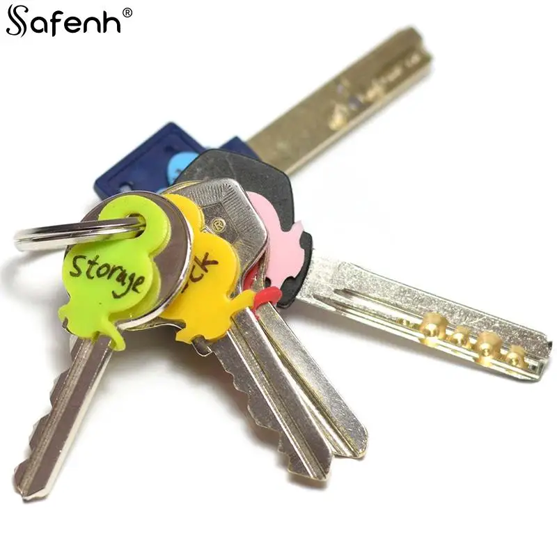 Keyring Keys Locks Cap Multicolor Key Top Covers Head Caps Tags ID Markers Mixed Toppers Identification Ring Silicone KeyCase
