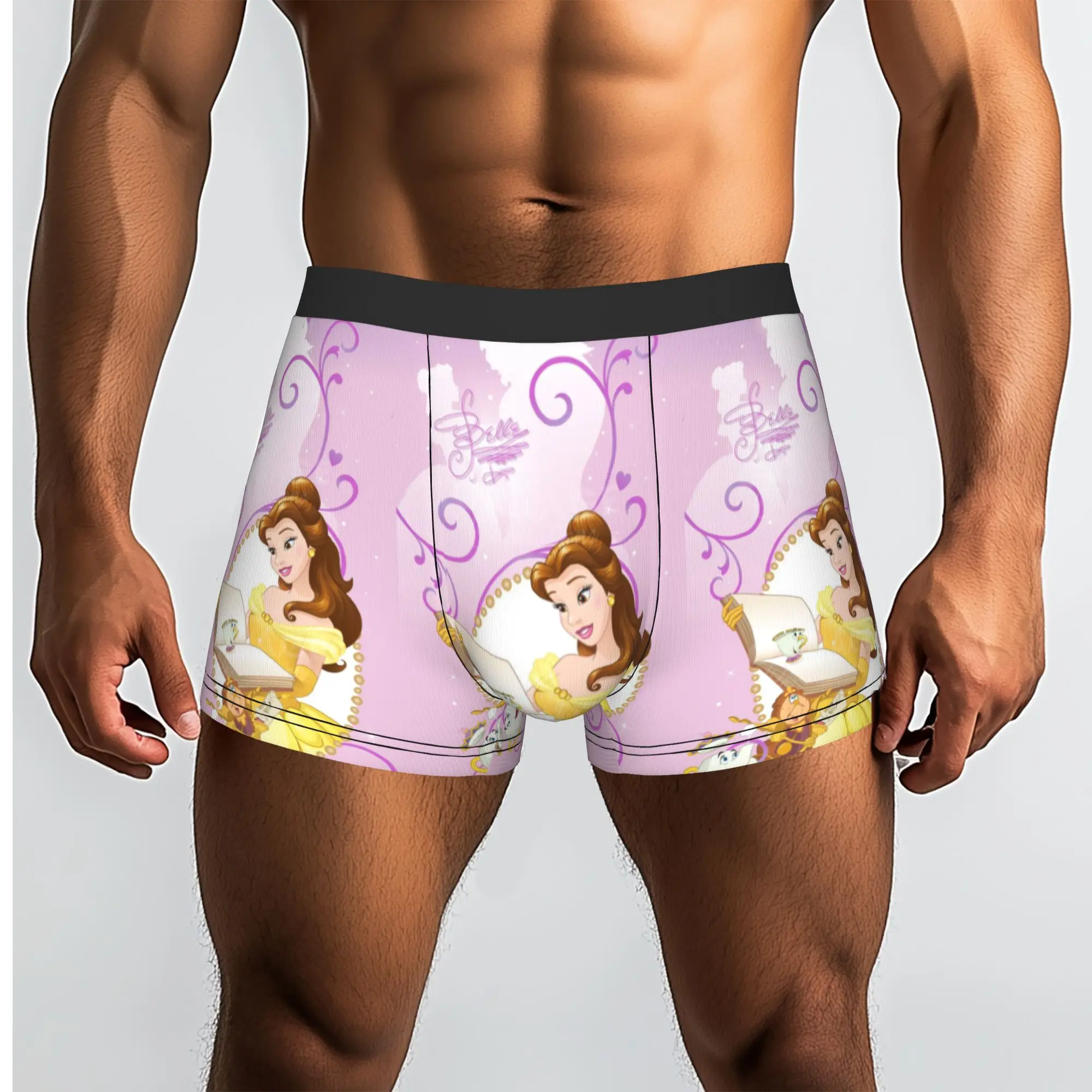 Custom Beauty Anime And The Beast Boxers Shorts Men's  Briefs Underwear Novelty Underpants