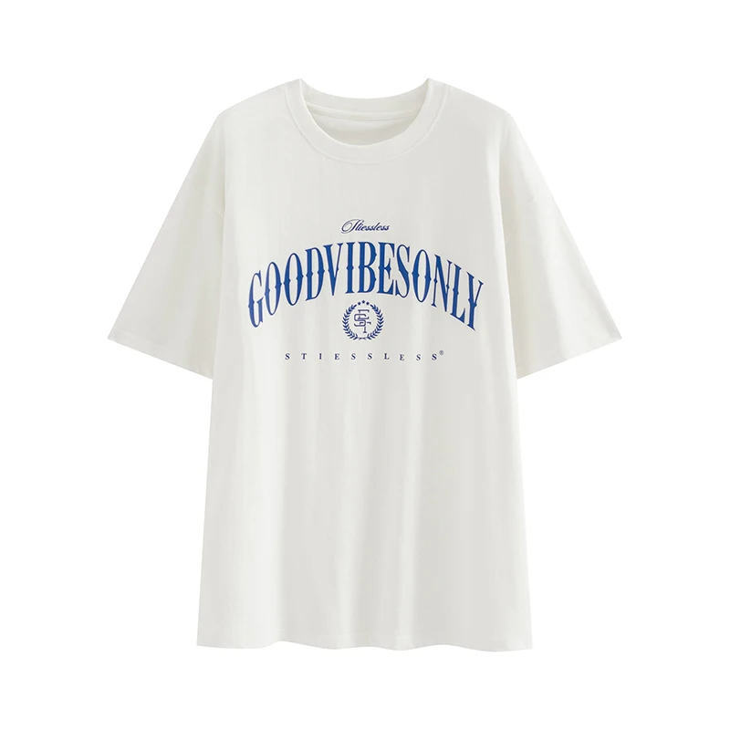 Slimming Floral Print ort Sve T-irt Women's Loose Fit round Ne Korean Sle Casual Cotton Top for Summer