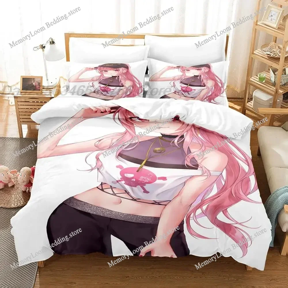 Mori Calliope Bedding Set Single Twin Full Queen King Size Bed Set Adult Kid Bedroom Duvet cover Sets 3D Print Kawaii Anime Girl
