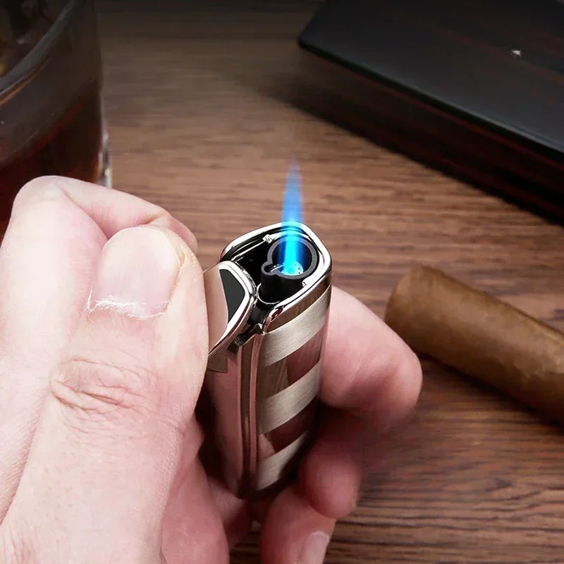 New Hot Sales HONEST Strip Jet Torch Lighter Compact Inflatable Stright Flame Metal Lighter Classic Fashion Gift for Friend