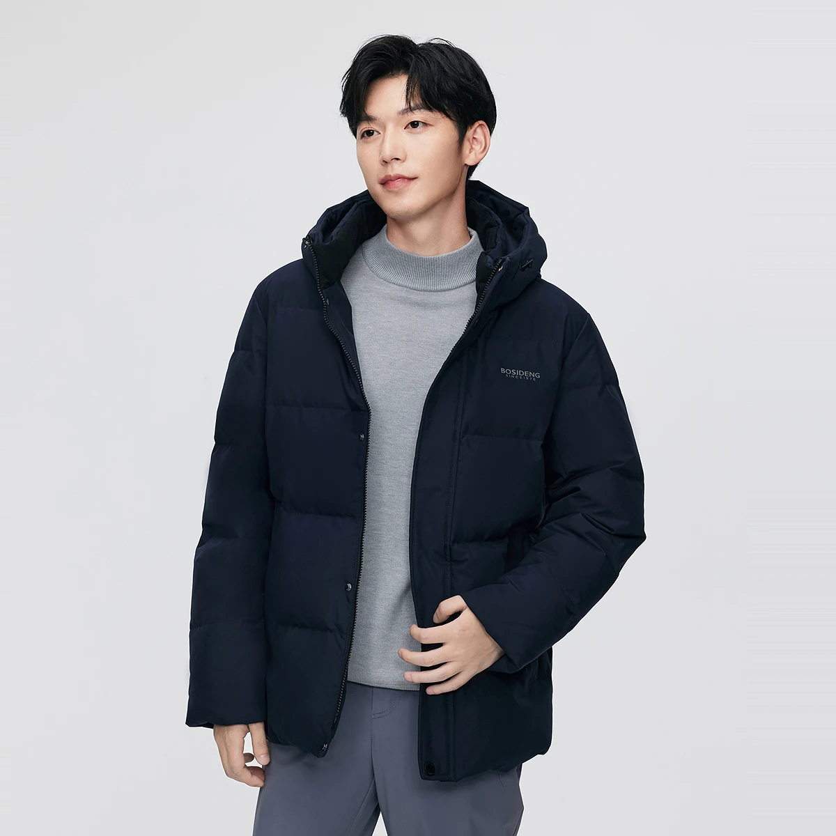 

BOSIDENG 90% пуховик для мужчин Зимняя куртка Куртка на утином пуху утепленная теплая верхняя одежда Куртка-пуховик Куртка с капюшоном плюс большой размер