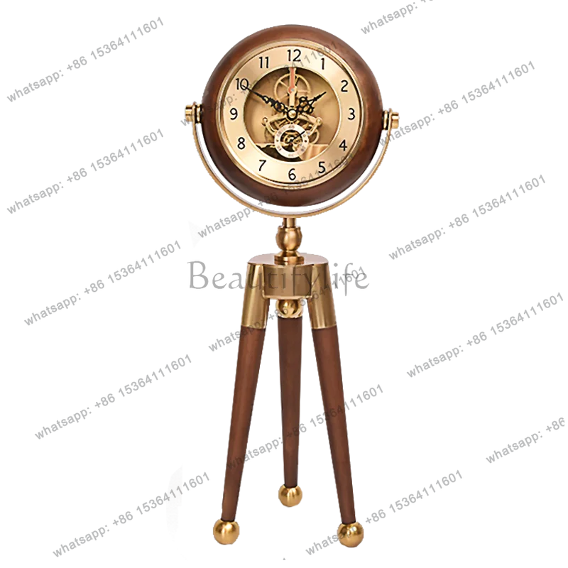 American triangular creative clock living room retro decoration fashion European personalized clock