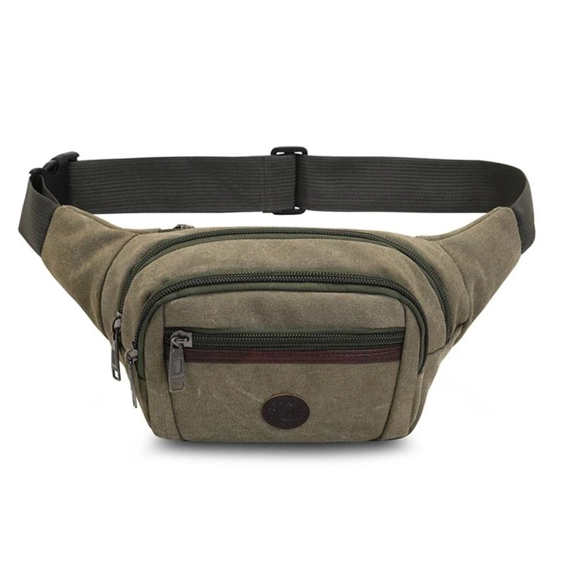 Fashion Men Canvas Waist Bag Fanny Pack Sport Money Belt Hip Chest Crossbody Shoulder Purse
