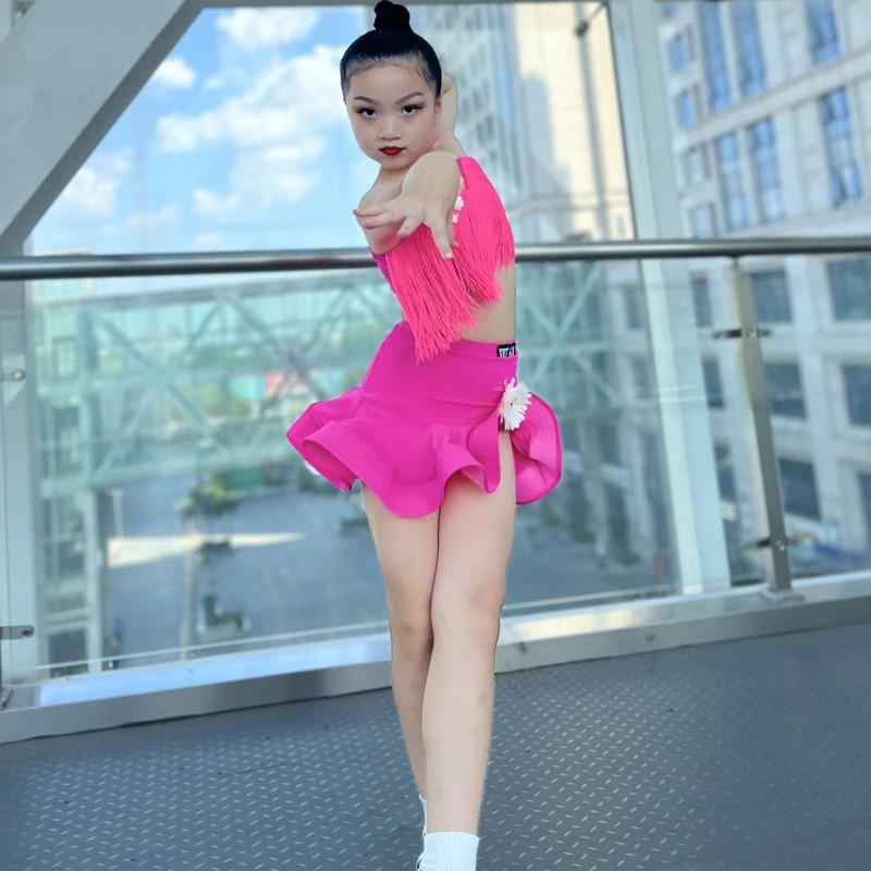 เครื่องแต่งกายการแสดงการเต้นละตินของเด็กผู้หญิงขั้นสูง, เครื่องแต่งกายฝึกซ้อมมืออาชีพ, พู่เชือกแขวนคอ, เครื่องแต่งกายเต้นรําละตินสําหรับเด็กผู้หญิง