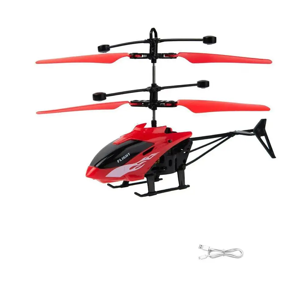 Remote Control Helicopter with Charger Rechargeable Children's Suspension Sensing Aircraft Helicopter Toy Boy Gift