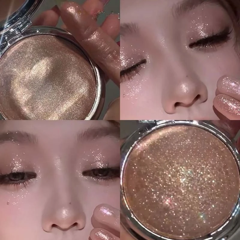 1pc Diamond Shimmer Highlighter Cream Potato Texture Long Lasting Multi-Use with Potato Mash Texture Long-lasting Non-Flaking