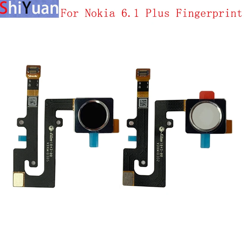 Czytnik linii papilarnych strona główna przycisk Flex Cable Ribbon dla Nokia 6.1 Plus X6 przycisk zasilania czujnik dotykowy Flex części zamienne