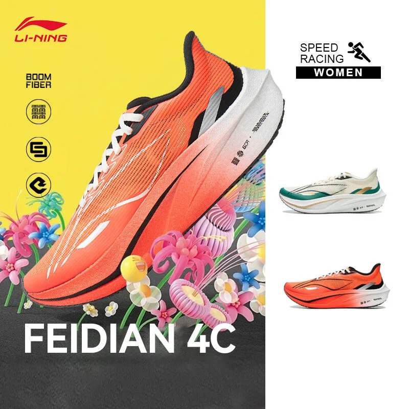 

LI-NING FEIDIAN 4 CHALLENGER женские легкие гоночные кроссовки с высоким отскоком профессиональная спортивная обувь ARMU006