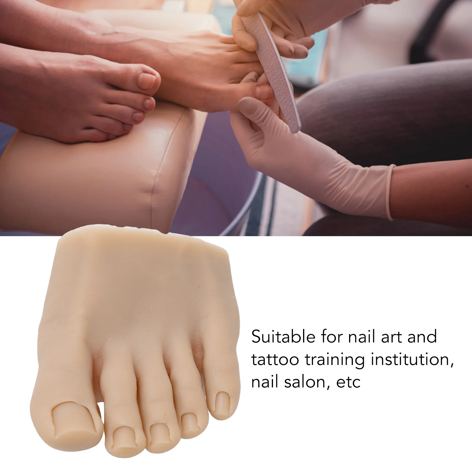 Nail Art Foot Model Nail Art Training Fake Half Foot Model Dark Skin Color Reusable Tattoo Practice Silicone Foot Model