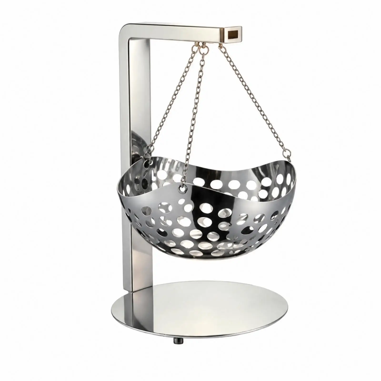 Stainless Steel Hanging Fruit Bowl Stand Ventilated Perforated Fruit Bowl with Stand Freestanding Sturdy for Kitchen