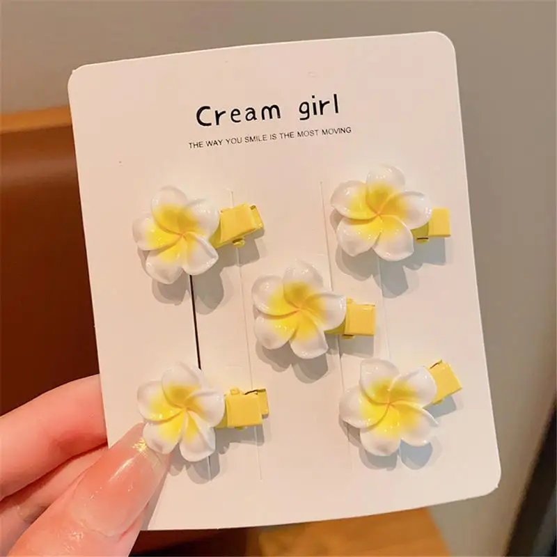 Egg Flower Hairpin New Style Sweet Flower Clip Cute Baby Side Clip Bangs Hairpin Hair Accessories Temperament Hairpin Hair Clips