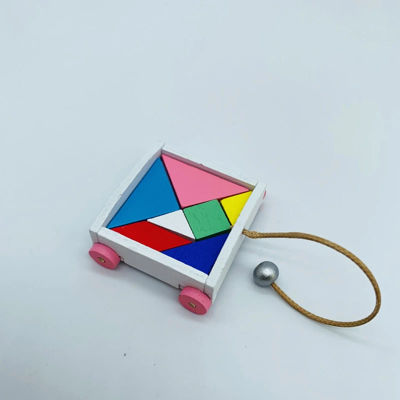 미니어처 7피스 퍼즐 귀여운 건축 탱그램 작은 정사각형 자동차 모델 장난감 인형집 장식 액세서리