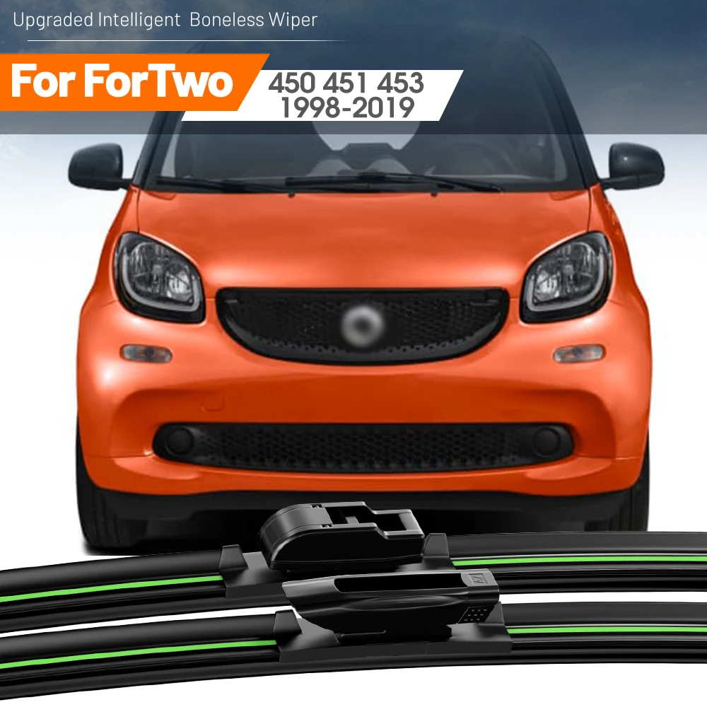 

2pcs For Smart ForTwo 450 451 453 1998-2019 Front Windshield Wiper Blades 2002 2004 2007 2009 2018 Windscreen Window Accessories